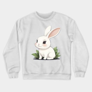 Fluffy Rabbit with Big Floppy Ears Crewneck Sweatshirt